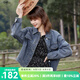 百圖betu女裝春季新款短外套簡(jiǎn)約寬松ins潮百搭牛仔外套女2401T45 牛仔色 M