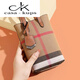 casa-kupsCK2025新款豎款帆布格子真皮手機(jī)包質(zhì)感女包時(shí)尚百搭手提單肩斜挎 格子棕