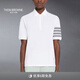 THOM BROWNE[TB]湯姆布朗[6期免息]男女同款四條紋棉質(zhì)短袖POLO衫 白色 2XL
