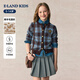 E·LAND KIDS童裝2025年秋季新品女童針織衫復古學(xué)院風(fēng)長(cháng)袖上衣 Blue藍色/50 165