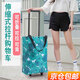 心楠買菜車手拉車?yán)夏耆速徫镘囐徫锎痔岽习炜s兩用帶輪買菜神器 綠色多功能手拉車