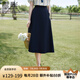 香影波西米亞度假風(fēng)藍(lán)色碎花襯衫女夏2025新款含亞麻圓領(lǐng)上衣小衫 藏青R85S737 半身裙 L 165/88A/110-125斤