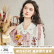 兩三事梵高v領(lǐng)針織馬甲女春季2025新款無袖毛衣綁帶背心 銀河甜心 奶杏色 M