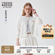 Teenie Weenie小熊女裝毛針織衫2025夏季新款休閑簡(jiǎn)約學(xué)院針織開(kāi)衫空調衫 白色 M