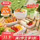 美麗雅一次性飯盒方形餐盒食品級(jí)可微波耐高溫野餐便當(dāng)盒水果打包盒帶蓋 【方形帶蓋】1000ml* 30件套