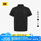 CAT卡特POLO衫男士經(jīng)典華夫格美式短袖翻領(lǐng)T恤25春夏新品通勤上裝 黑色 XL