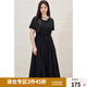 獨(dú)束大碼女裝設(shè)計(jì)感通勤簡(jiǎn)約連衣裙2025夏季新品黑色收腰時(shí)尚裙子 黑色 M （尺碼：1）