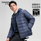 SHANSHAN杉杉輕薄羽絨服男冬季新款通勤內(nèi)搭連帽保暖防風(fēng)長袖羽絨內(nèi)膽外套 藍色 L 175