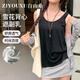 自由系雪花背心女吊帶新品夏季內搭棉質(zhì)無(wú)袖T恤純色打底睡衣上衣外穿