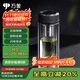 萬象（WANXIANG）雙層玻璃杯經(jīng)典皮紋V20RL商務辦公禮盒泡茶杯370ML大容量家用水杯
