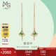 周生生七夕禮物18K玫瑰金耳釘一對(duì)薄荷系列銀杏葉彩金耳線 92255E 定價(jià)