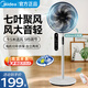 美的（Midea）電風(fēng)扇落地扇 家用風(fēng)扇落地臺式立式電風(fēng)扇宿舍臥室風(fēng)扇桌面小風(fēng)扇臺地立3用輕音節(jié)能大風(fēng)力電風(fēng)扇 【颶風(fēng)勁涼 遠距遙控】7葉升級黑白色