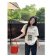 LDBE美式白色蕾絲拼接V領(lǐng)短袖T恤女夏季2025新款寬松顯瘦上衣設(shè)計感潮 白色 M 【80-100斤】