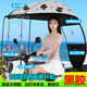 馗龍電動(dòng)車(chē)雨棚新款電瓶車(chē)遮陽(yáng)傘加寬加大電動(dòng)摩托車(chē)遮雨棚蓬擋風(fēng)罩 【實(shí)用款】【升降支架】灰色貓咪
