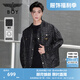 BOY LONDON【迷幻搖滾】秋季男女同款滿印金標夾克襯衫外套N23901 黑色 L