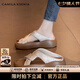 CAMILA KSENIA拖鞋2025新款休閑百搭夏季女沙灘涼鞋時(shí)尚厚底一字拖增高涼拖鞋子 奶咖色 36
