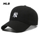 MLB- 新款帽子男女休閑NY棒球帽軟頂洋基隊(duì)刺繡LA鴨舌帽防曬百搭 黑 通打包包裝