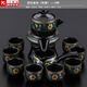 正揚石磨自動茶具套裝家用亞光西域風(fēng)情懶人泡茶壺沖茶器復(fù)古功夫陶瓷 亞光自動(風(fēng)情)-八杯