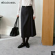 Olrain歐芮兒灰色通勤百搭直筒半裙女裝春季新款法式純色半長(cháng)裙 灰色 M