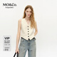 MO&Co.【C+系列】馬甲2025春新品含亞麻綿羊毛精裁收腰MBE1WAI005 米白色 S 160