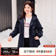 慕姍詩(shī)怡（MsShe）搖粒絨軟殼外套大碼女裝2025秋冬胖mm新款顯瘦寬松加厚加肥加大女 藏青藍色現貨 3XL