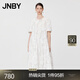 JNBY/江南布衣春夏連衣裙中式苗族蝴蝶印花褶皺設計圓領短袖5O5G10090 199/白底多彩花型 XS