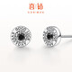喜鉆生日禮物PT950鉑金50分效果黑鉆石耳釘情侶鉆石耳飾送女友