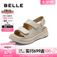 百麗（Belle）簡約休閑勃肯鞋女2025夏新商場同款厚底舒適涼鞋D9J2DBL5 米色 37 (235mm)