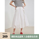ELLE法式白色優(yōu)雅半身裙女2025夏季新款設(shè)計(jì)感高腰簡(jiǎn)約顯瘦花苞裙 白色 M