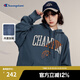 Champion冠軍春秋新款美式情侶漸變印花字母LOGO連帽套頭衛(wèi)衣街頭時尚 藍(lán)色 L