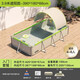 獵鋼狼 戶(hù)外大型支架游泳池兒童家用免充氣泳池室內外遮陽(yáng)可折疊戲水池 3.9米帶蓬+入門(mén)套餐+地墊+蓋布