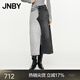 JNBY/江南布衣春秋半身裙牛仔拼色H型棉質(zhì)拼接長款腰裙5O8D13970 998/牛仔深灰 M