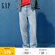 Gap男裝2025春季新款棉萊賽爾混紡中腰寬松牛仔長(zhǎng)褲休美版703775 淺色水洗 (170/78A)亞洲碼/31X30美碼 31