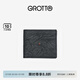 GROTTO個(gè)樂(lè)經(jīng)典羊皮短款錢(qián)包手工真皮多卡位卡夾卡包情侶禮物 經(jīng)典黑（小男孩）
