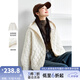 梵希蔓奶杏色菱格連帽棉服女2025冬季新款?yuàn)A棉保暖厚外套短款棉衣 M9530 奶杏色 S