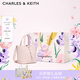CHARLES&KEITH25秋新品簡(jiǎn)約通勤手提水桶包菜籃子包七夕禮物CK2-10151518 Cotton Candy Pink棉花糖粉 S