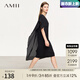 AMII七夕禮物2025夏季新款撞料拼雪紡不規(guī)則搭片連衣裙女小黑裙直筒裙 黑色 165/88A/L