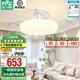 雷士（NVC）奶油藝術(shù)風(fēng)扇燈1級(jí)能效全光譜護(hù)眼自然光 客廳臥室書房吊扇燈 【全光譜/1級(jí)能效】42寸93瓦朵蕾