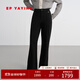 EP雅瑩[可機洗羊毛]2025新款女裝 彈力高腰修身空氣層微喇褲6441A 黑色 XL