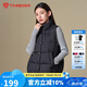 坦博爾羽絨服馬甲女立領(lǐng)寬松短款外搭羽絨背心外套TD336006 黑色 175 