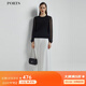 PORTS寶姿女裝2025春夏新款印花拼接針織衫LL8K413PKE004 黑色 XL （10）