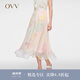 OVV【藝術(shù)家聯(lián)名】2024春夏新款女裝6MM印花真絲A字半身裙 櫻花粉14 XL