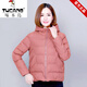 啄木鳥品牌女裝休閑連帽羽絨棉服短款2024年冬季新款保暖棉衣棉襖子外套 粉色 2XL 120-130斤