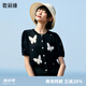 歌莉婭夏季  萊賽爾桑蠶絲提花開衫  1B5R5G030 00B黑色 M