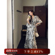 三吉黑花【三笙月】國風(fēng)新中式金絲薄紗連衣裙子女夏2025新款漂亮 黑白 L