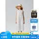 ELLE KIDS童裝 法式浪漫刺繡連衣裙女童夏裝上新長(zhǎng)款花邊掛脖裙子 白色 150