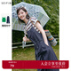 詩(shī)凡黎（'SEIFINI）【明星同款】薄荷丹寧詩(shī)凡黎牛仔連體褲2024夏甜酷無(wú)袖背帶長(zhǎng)褲女 墨綠針織衫 M