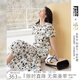 對白X凱伊萊文聯(lián)名復(fù)古重工鏤空繡花連衣裙女2025夏季新款碎花裙 黑白藝術(shù)花 L
