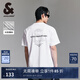 杰克·瓊斯（JACK&JONES）25年衣服男裝純棉短袖t恤男士夏季寬松潮流高端休閑字母反光半袖 A06本白色 常規(guī) L