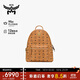 MCM【品牌直供】 STARK 小號情侶款鉚釘背包雙肩包 干邑色